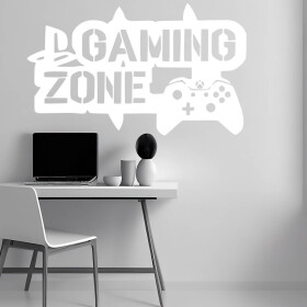 Veselá Stena Samolepka Gaming zone Farba: bílá, Veľkosť: 40 x 24 cm