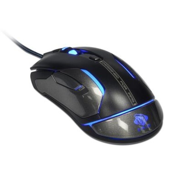 E-Blue Auroza Gaming FPS čierna / herná laserová myš / 6tlačítok / 1 koliesko / drôtová (USB) / 8200DPI / RGB podsvietenie (MMEBE69UGB00)