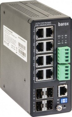 Barox Barox RY-LPIGE-804GBTME łącza sieciowe Zarządzany L2/L3 Gigabit Ethernet (10/100/1000) Obsługa PoE Čierny