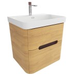 Kúpeľňová skrinka s umývadlom SAT Fusion 57,5x53x45 cm dub medový mat SATFUSION260DMMWBA SATFUSION260DMMWBA