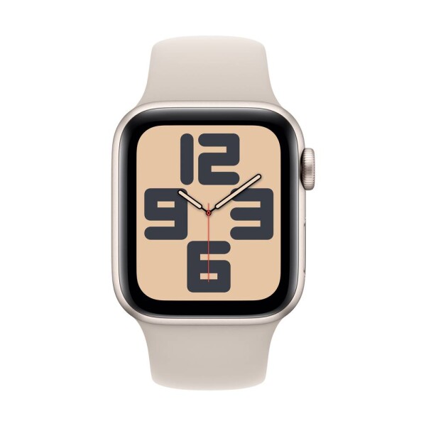 Apple Watch SE (2023) GPS 40 mm hliníkový plášť športové náramok starlight (hviezdny svit) S/M; MR9U3QF/A