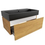 Kúpeľňová skrinka s umývadlom SAT Feel 80x30x46 cm medový dub mat SATFEEL80DMU3 SATFEEL80DMU3