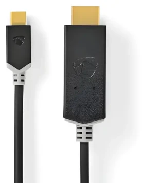 Nedis USB-C - HDMI 2m antracit / Adaptér / USB 3.2 Gen 1 / 4K 60Hz / Pozlátené konektory (CCBW64655AT20)