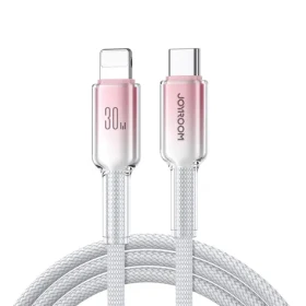 Joyroom S-A42 Crystal-Clear Series Nabíjací kábel USB-C (M) - Lightning (M) 30W 1.2m biela (6956116728120)