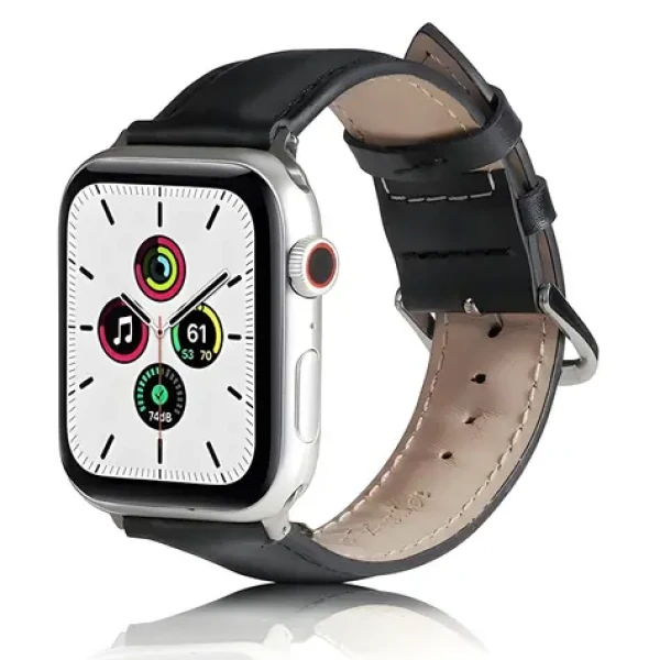 Beline Leather čierna / Kožený opasok pre Apple Watch / 38/40/41mm
