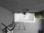 MEXEN/S - Cube obdĺžniková vaňa 180 x 80 cm s panelom + vaňová zástena 80, čierna vzor 550518080X9408117077