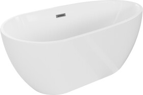MEXEN/S - Eos voľne stojaca vaňa 170 x 75, biela, sifón a prepad grafit kartáčovaná 52471707500-66