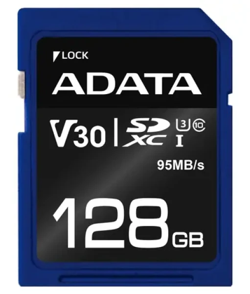ADATA Premier Pro 128GB SDXC / UHS-I / U3 / V30 / CL10 / R: 95MBs / 60MBs (ASDX128GUI3V30S-R)