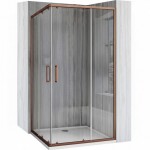 REA/S - Sprchovací kút City 80x100 Brush Copper So sprchovou vaničkou Savoy KPL-K6981