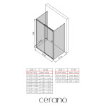 CERANO - Trojstenný sprchovací kút Varone POINT UL/P - 6 mm - čierna matná, grafitové sklo - 90x70x195 - posuvný CER-8050BD7823