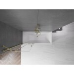 MEXEN/S - Velar Dvojkrídlová posuvná vaňová zástena 70 x 150, transparent, zlatá kartáčovaná 896-070-000-01-55