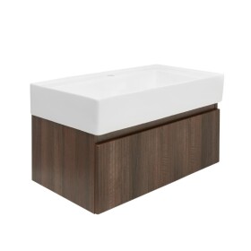 Kúpeľňová skrinka s umývadlom SAT Evolution 78x30x44,8 cm orech mat SATEVO80NAU2 SATEVO80NAU2
