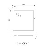 CERANO - Sprchová vanička štvorcová Soto - akrylát - biela lesklá - 90x90x5 CER-425542