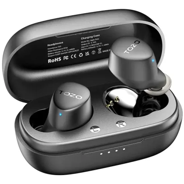 TOZO Agile Dots čierna / Bezdrôtové slúchadlá / mikrofón / BT 5.3 / IPX6 (ACHFTZAGDO010)
