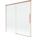 MEXEN/S - Rox vaňová zástena 2-krídlová posuvná 160 x 150, transparent, meď kartáčovaná 8C9-160-001-65-00