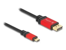 DeLock Kábel USB Type-C - DisplayPort čierna, červená / Kábel / 2 m / 8K 30 Hz / DP 1.4 / HDR10 (80093)