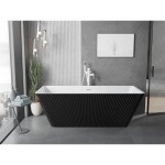 MEXEN/S - Tava voľne stojaca vaňa reliéf 170 x 75, biela/čierna, sifón a prepad biela 52851707575-20