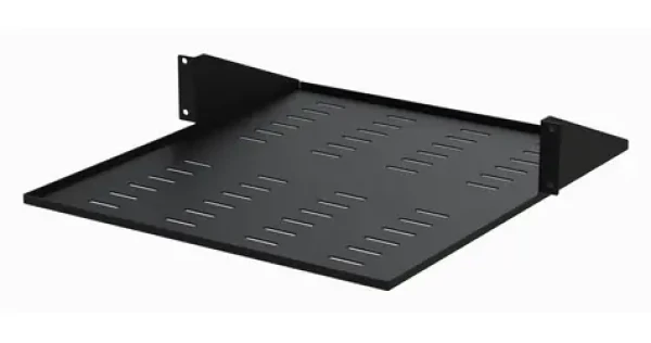 StarTech Polica pre 2-stĺpový rack 19" čierna / Polica / 2U / nosnosť 34 kg (CABSHF2POSTV2)