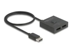 DeLock DisplayPort Switch 2:1 čierna / Prepínač / Obojsmerný / 8K / 50 cm (18906)