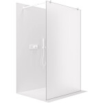 CERANO - Sprchová zástena Walk-in Onyx Duo Ľ/P - 8 mm - guľatá vzpera - biela matná, mliečne sklo - 100x200 CER-8050BD2181