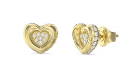 Guess Srdiečkové náušnice s kryštálmi LOVE JUBE05466JWYGT/U