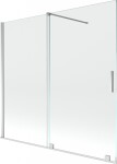 MEXEN/S - Velar Dvojkrídlová posuvná vaňová zástena 170 x 150, transparent, chróm 896-170-000-01-01
