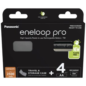 Eneloop eneloop pro HR06 +Box tužkový akumulátor typu AA Ni-MH 2500 mAh 1.2 V 4 ks; 52333180 - Panasonic Eneloop Pro AA 2500mAh 4ks 3HCDE/4BE