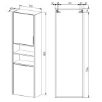 Mereo Vigo, kúpeľňová skrinka vysoká s košom, 180 cm, dub Riviera CN333