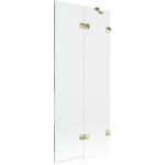MEXEN/S - Lunar vaňová zástena 2-krídlová pravá 80 x 150, transparent, zlatá 897-080-100-50-00-P