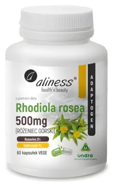 Aliness Rhodiola rosea 500 mg / Výživový doplnok / 60 kapsúl