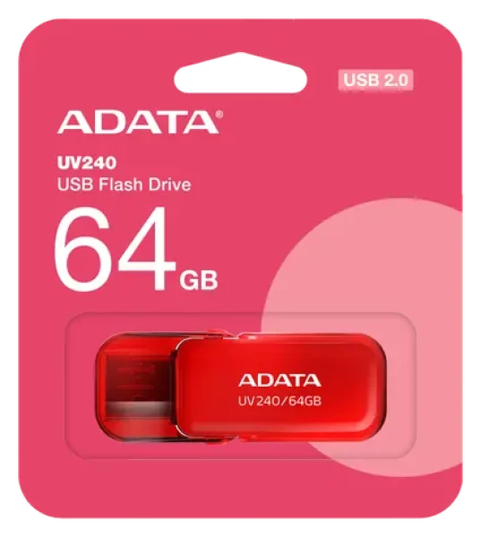 ADATA UV240 64GB červená / Flash disk / USB 2.0 (AUV240-64G-RRD)