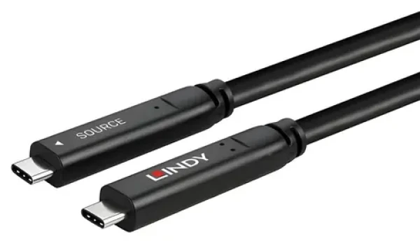 Lindy USB-C - USB-C 10 m čierna / Kábel / 5 Gbit/s / DisplayPort 4K / USB-C PD 20V (43398)