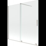 MEXEN/S - Velár dvojkrídlová posuvná vaňová zástena 160 x 150, transparent, nikel kartáčovaný 896-160-000-01-97
