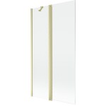 MEXEN - MIST vaňová zástena 100x150 cm 6mm f+s, zlatá kartáčovaná, číra 8A9-100-011-55-00