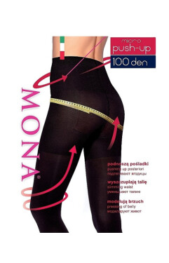 Mona Micro Push-Up pančuchy 100 den 5-XL nero/černá 5-XL