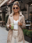 Dámska prechodná bunda s opaskom béžová FashionStreet TY5589 XXL