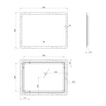 AQUALINE - FAGO zrkadlo s LED osvetlením 80x60cm, dotykový senzor, stmievateľné FA080
