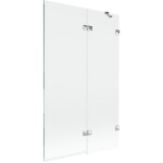 MEXEN/S - Lunar vaňová zástena 2-krídlová pravá 110 x 150, transparent, chróm 897-110-100-01-00-P