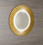 SAPHO - PRIDE STRIP guľaté zrkadlo s LED osvetlením v ráme, priemer 75cm, zlato PD750