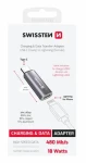 Swissten TEXTILE OTG adaptér USB-C (M) - Lightning (F) strieborná (73501219)