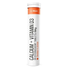 Vápnik + vitamín D3 šumivý - GymBeam (pomaranč, 20 tab.) (107488-1-20tab)