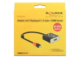 DeLock Adaptér mini DisplayPort na HDMI / 20 cm / 4K 60 Hz / aktívny (62735)