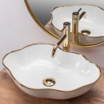 REA - Umývadlo na dosku Pearl Gold Edge REA-U0696