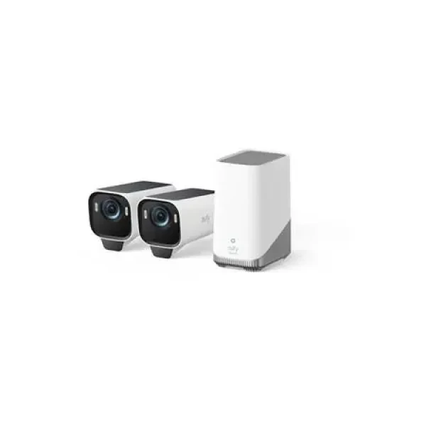 Anker Eufy S3 Pre biela / Vonkajšia IP kamera so solárnym nabíjaním / 2x kamera + jednotka HomeBase 3 / 4K (T88923W1)