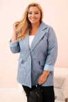 Dámska prešívaná bunda Plus Size s golierom a gombíkom Denim UNI