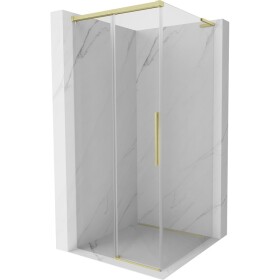 MEXEN/S - Rox L sprchový kút posuvný 95 x 95, transparent, zlato kartáčovaná 8C2L-095-095-55-00