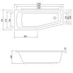 AQUALINE - OPAVA vaňa 170x70x44cm, ľavá, biela C1770