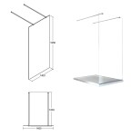 BESCO - Walk-in sprchovací kút AVEO DUE - Pevná stena - 50 cm, Rozmer A - 140 cm BCAVEODUE140+BCAVEO50