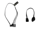 Alphacool RGB LED Y-kábel JST čierna / Rozbočovací kábel / 3x JST-konektor / Digital RGB / 30 cm (18601)