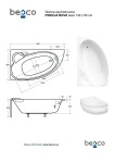 BESCO - Asymetrická vaňa FINEZJA NOVA - Nožičky k vani - S nožičkami, Rozmer vane - 140 × 95 cm, Spôsob prevedenia - Pravé VANFINN140P+OLVPINOZ